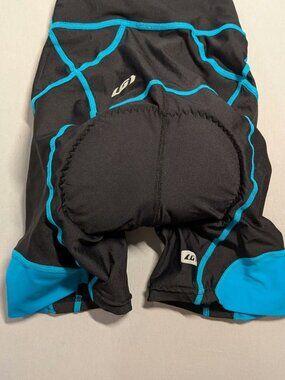 Louis Garneau Women's Black Blue Trim Form Fit Cycling Bike Shorts Size Small